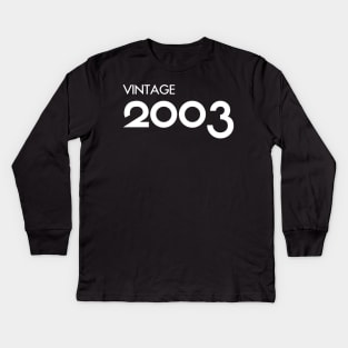 Vintage 2003 Gift 17th Birthday Party Kids Long Sleeve T-Shirt